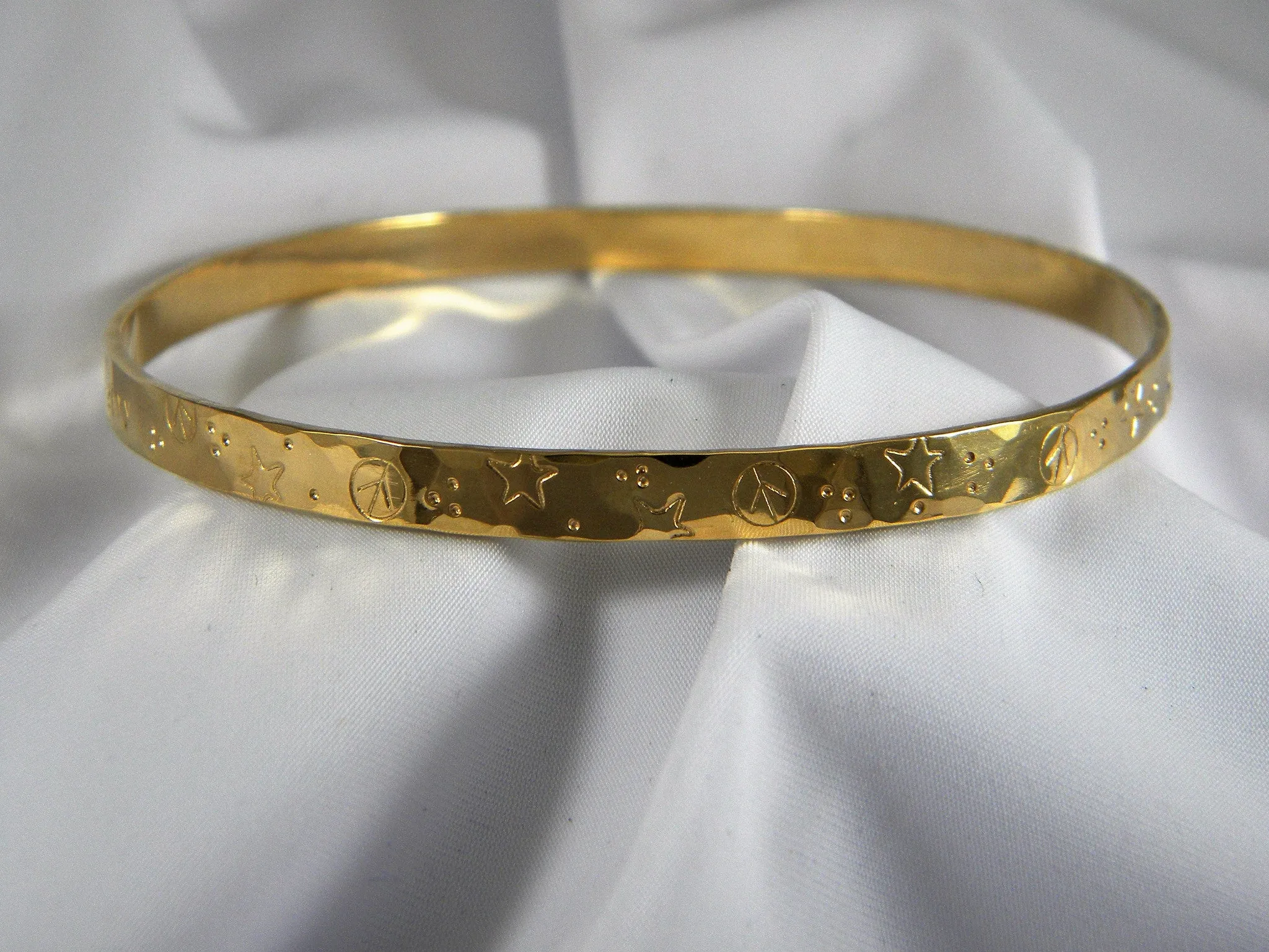 Solid Gold Custom Personalized Bangle