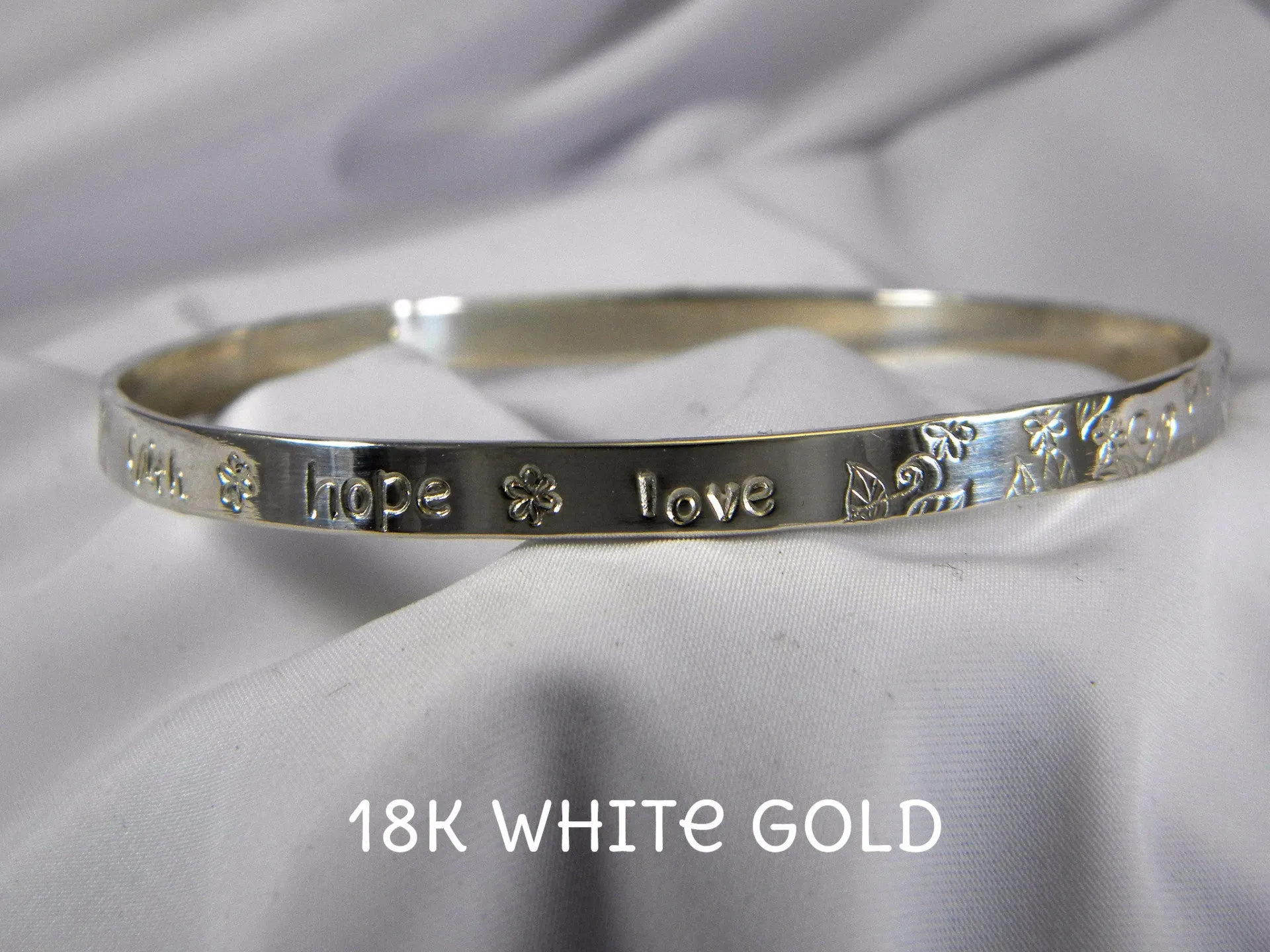 Solid Gold Custom Personalized Bangle