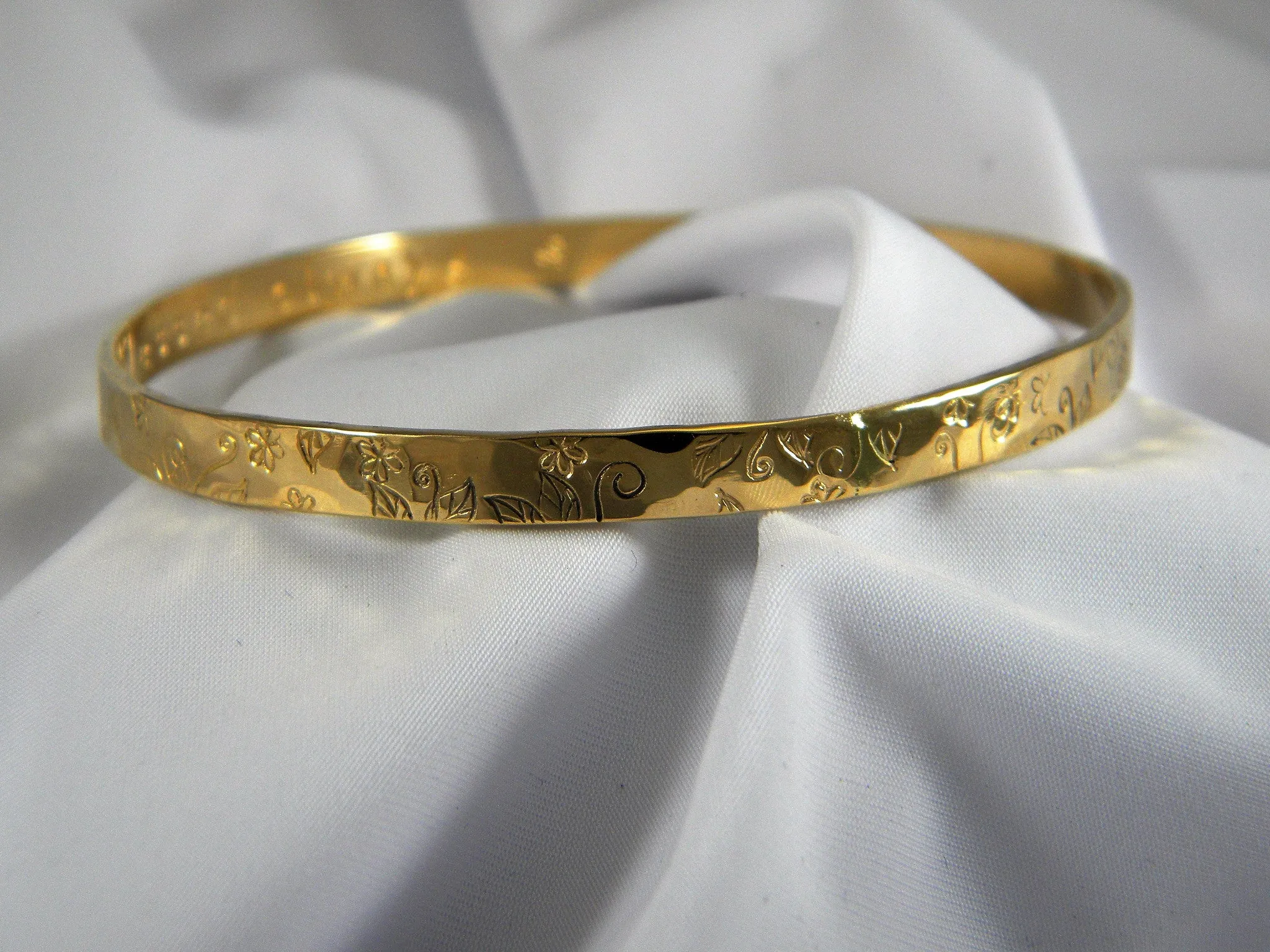 Solid Gold Custom Personalized Bangle