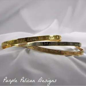 Solid Gold Custom Personalized Bangle