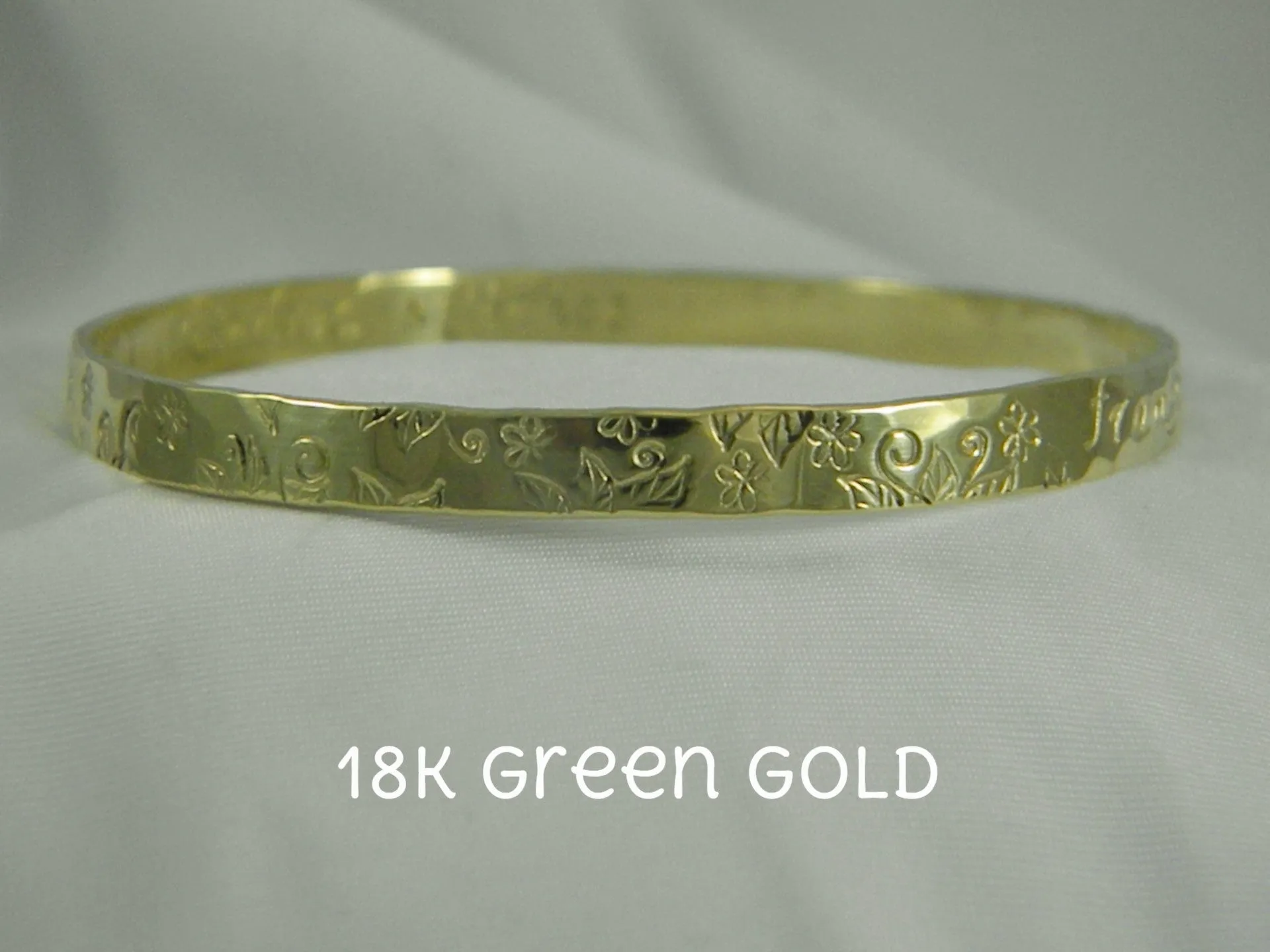 Solid Gold Custom Personalized Bangle
