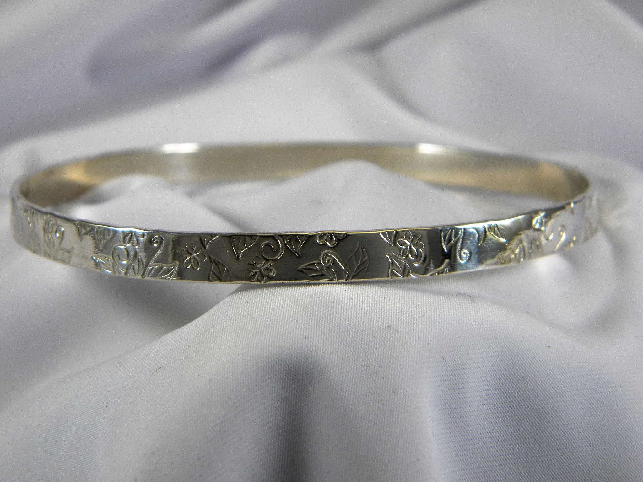 Solid Gold Custom Personalized Bangle