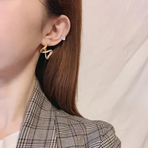 Spiral Wave Shape Stylish Hoops Earrings