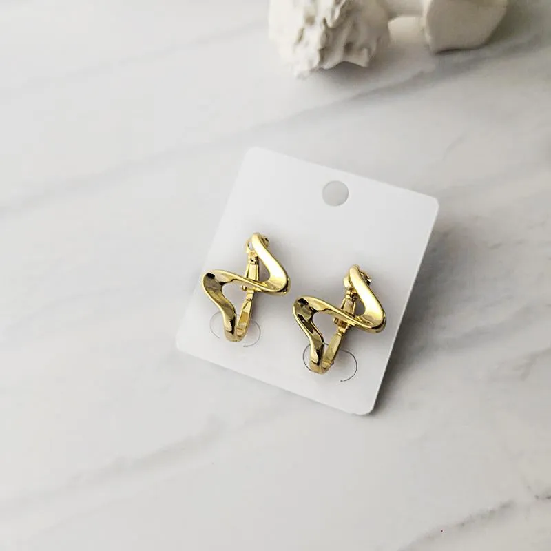 Spiral Wave Shape Stylish Hoops Earrings