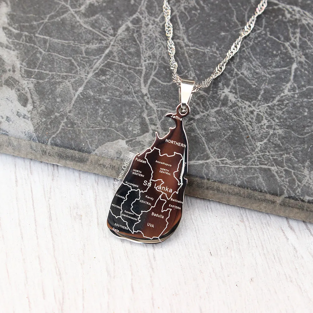 Sri Lanka Country Pendant (Silver)