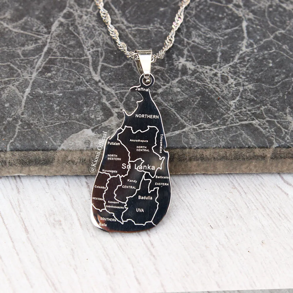 Sri Lanka Country Pendant (Silver)