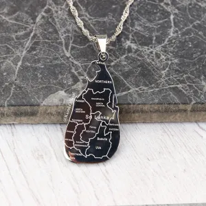 Sri Lanka Country Pendant (Silver)