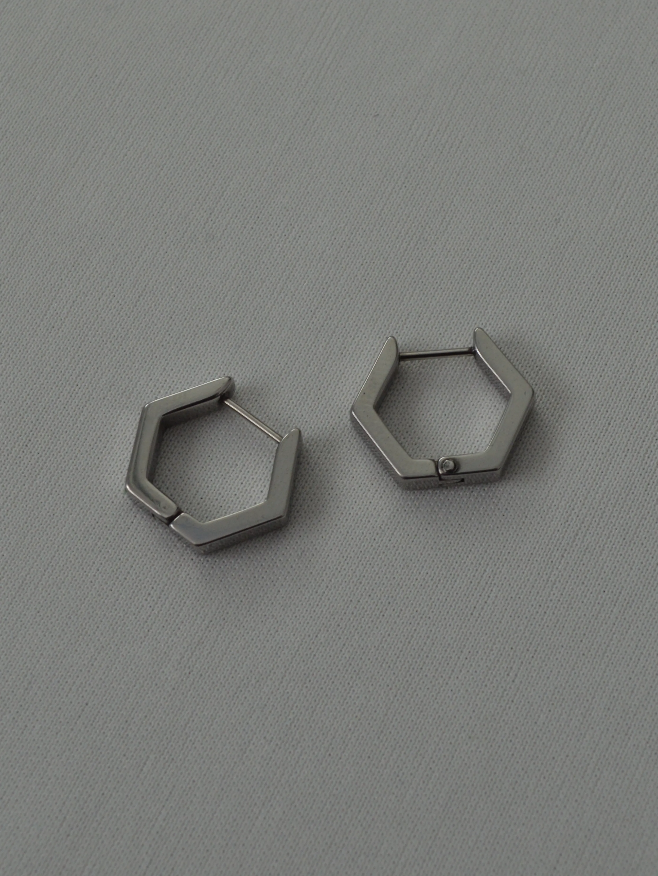 Stainless Steel Hexagon Huggies