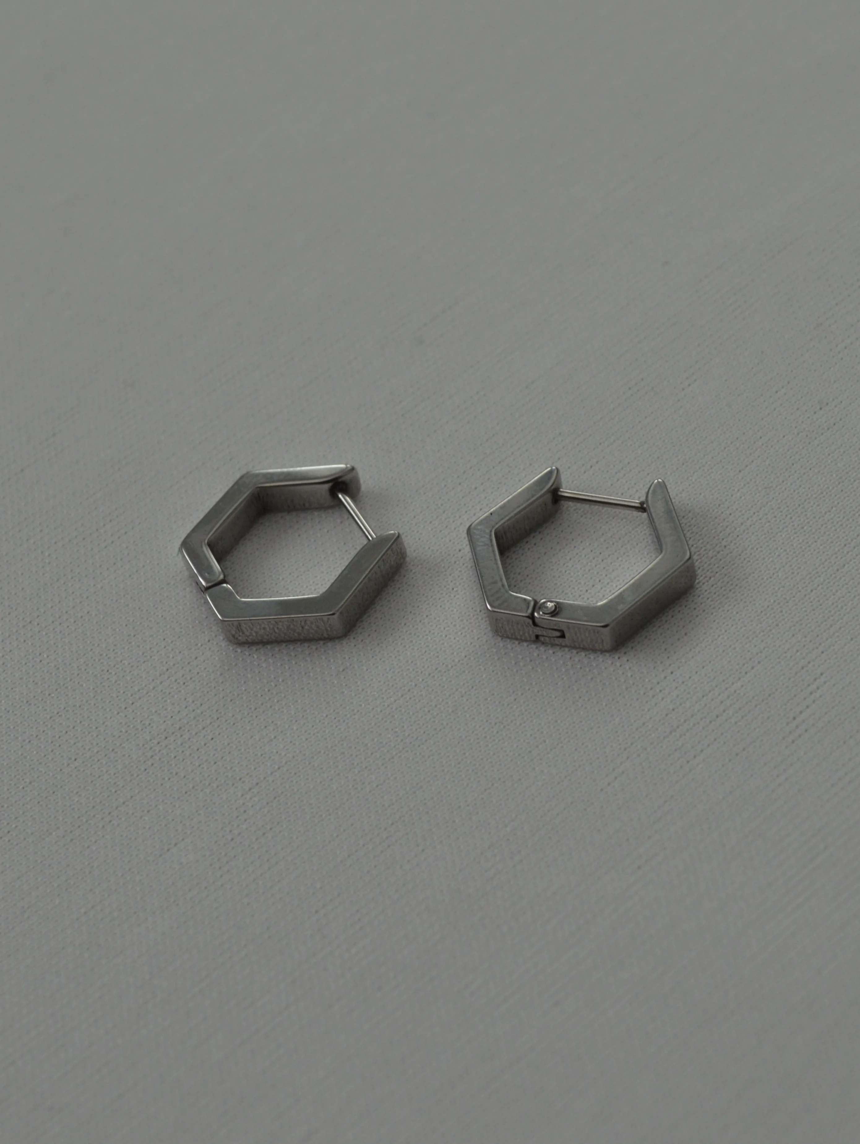 Stainless Steel Hexagon Huggies