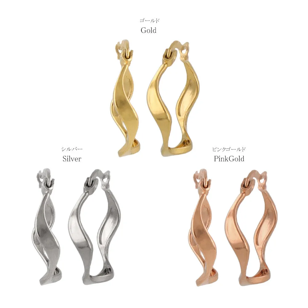 Stainless Steel Wavy Hoop Earrings