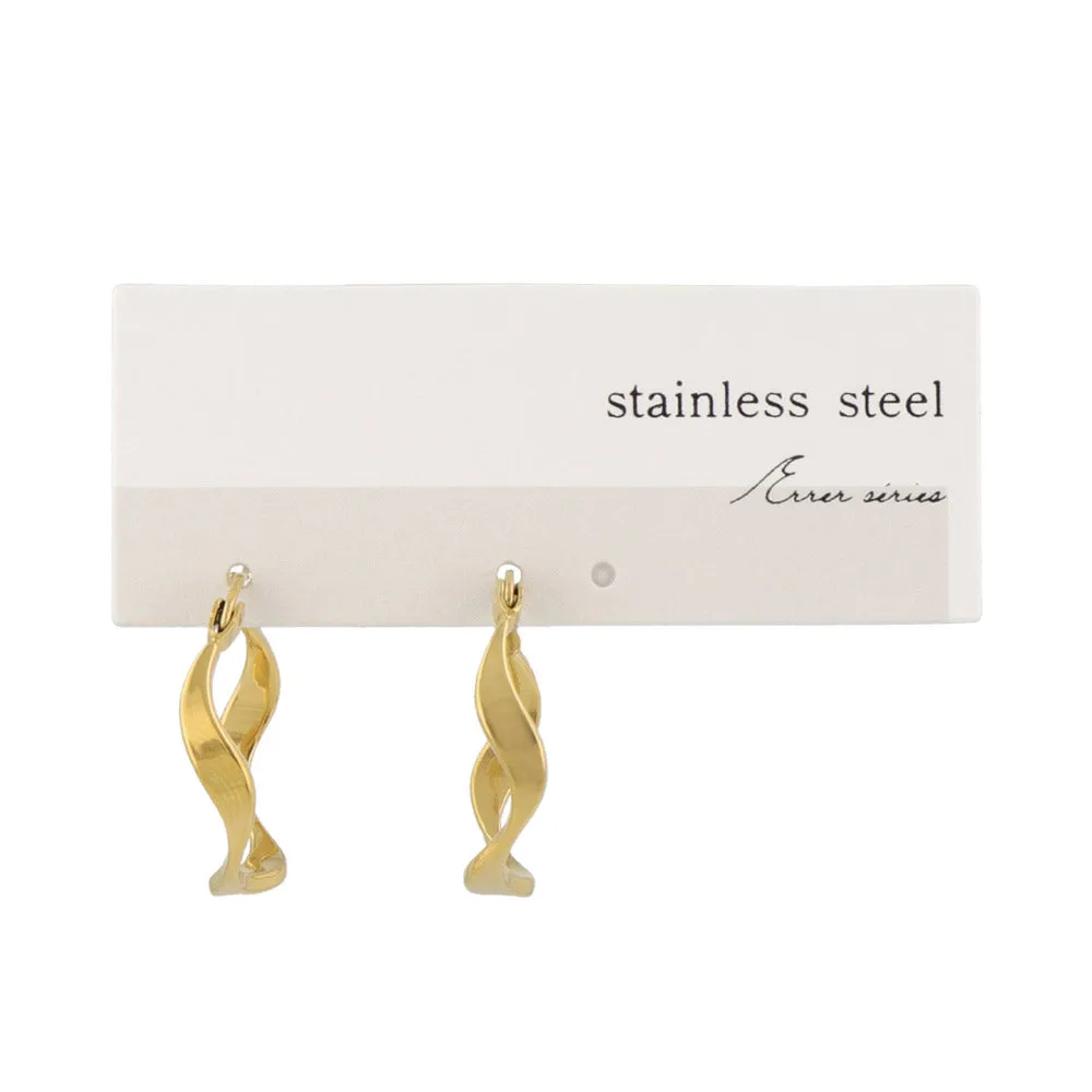 Stainless Steel Wavy Hoop Earrings