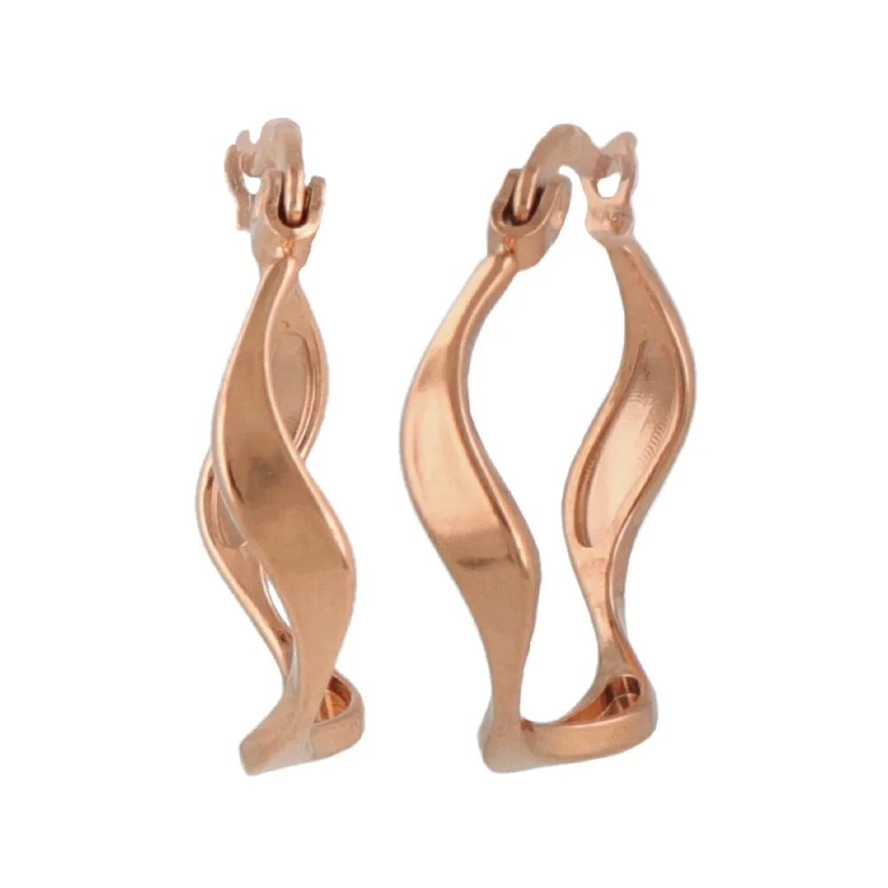 Stainless Steel Wavy Hoop Earrings