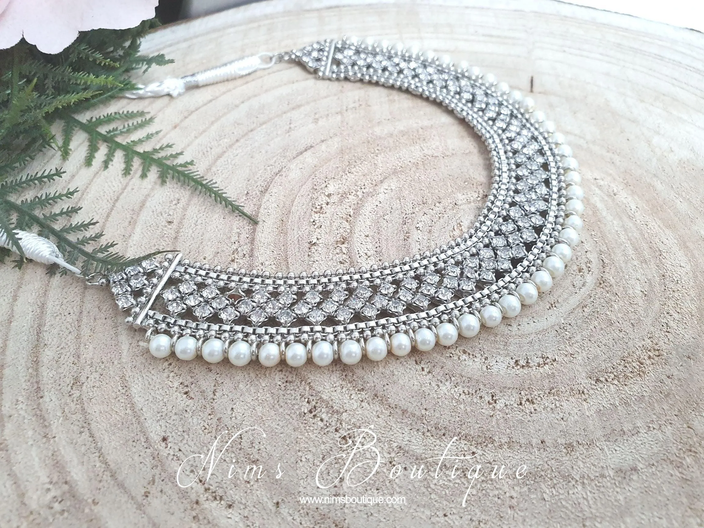 Statement Royal Silver & Pearl Necklace
