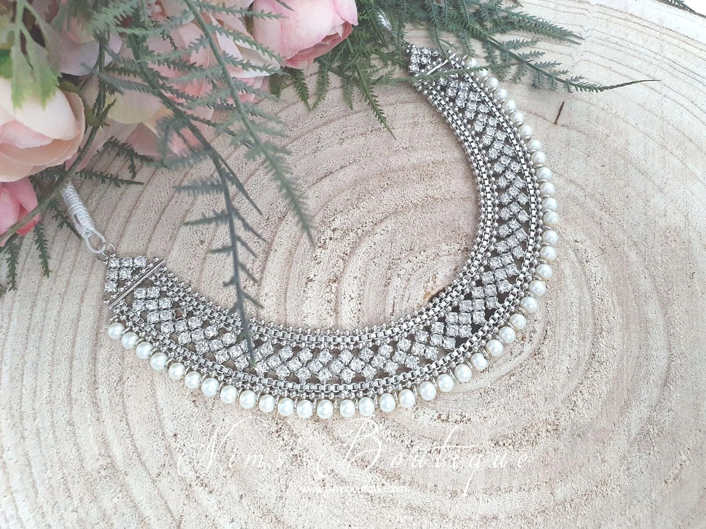 Statement Royal Silver & Pearl Necklace