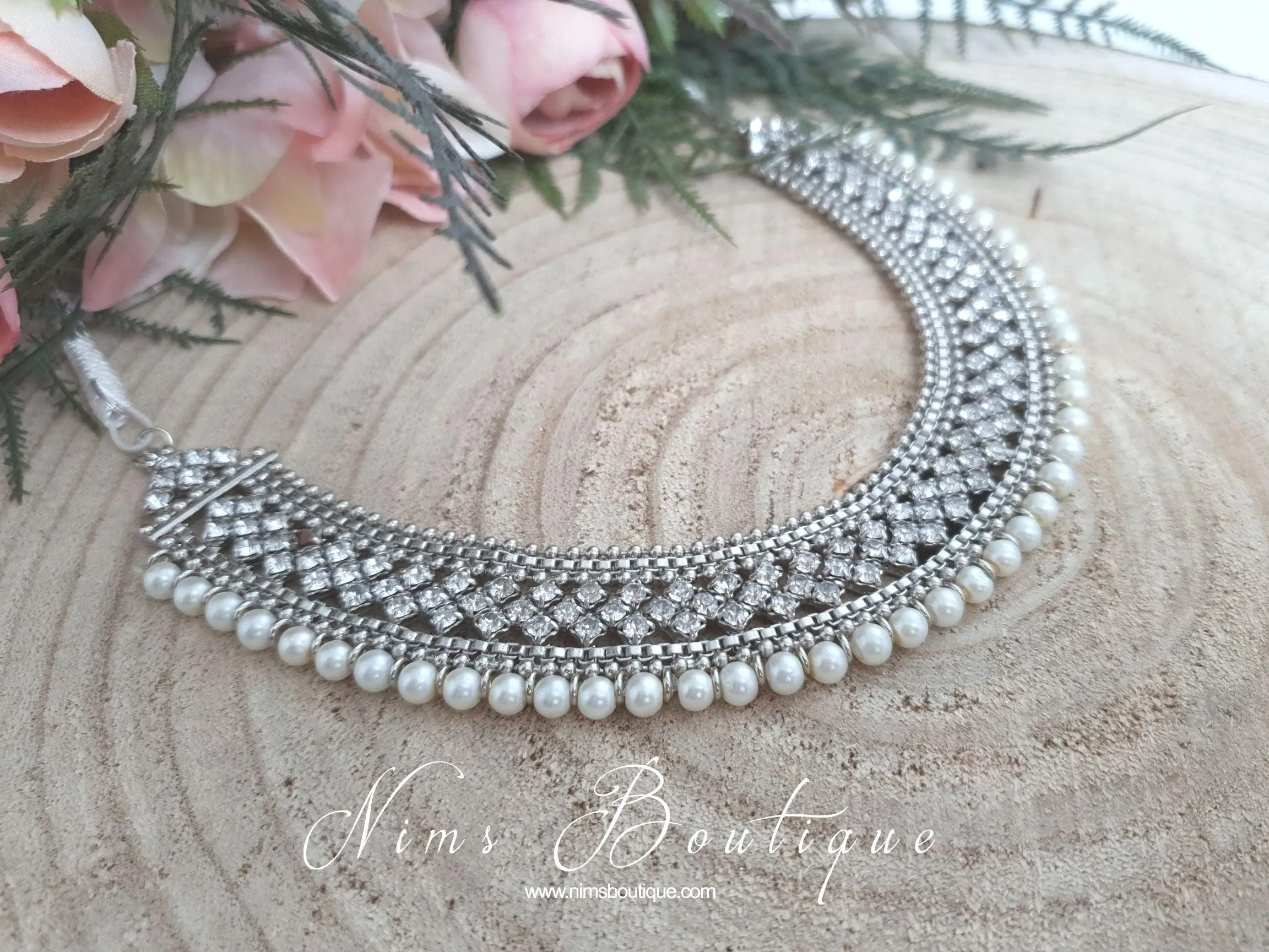 Statement Royal Silver & Pearl Necklace