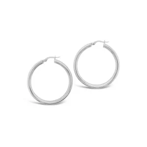 Sterling Silver 30mm Italian Hoop Earrings