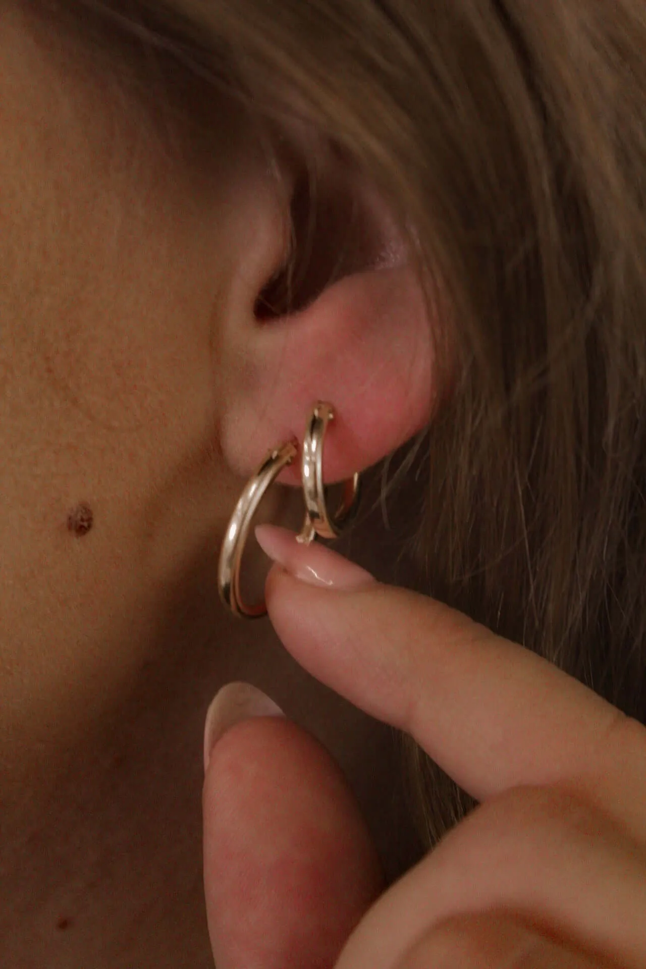 Sterling Silver Hinged Hoop Earrings