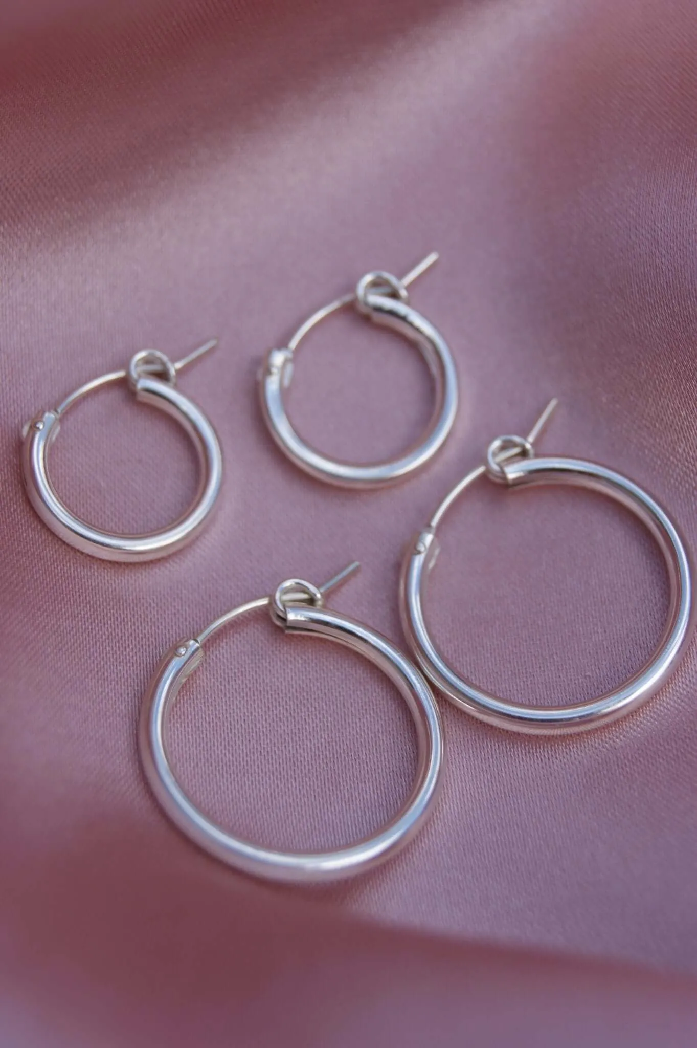 Sterling Silver Hinged Hoop Earrings