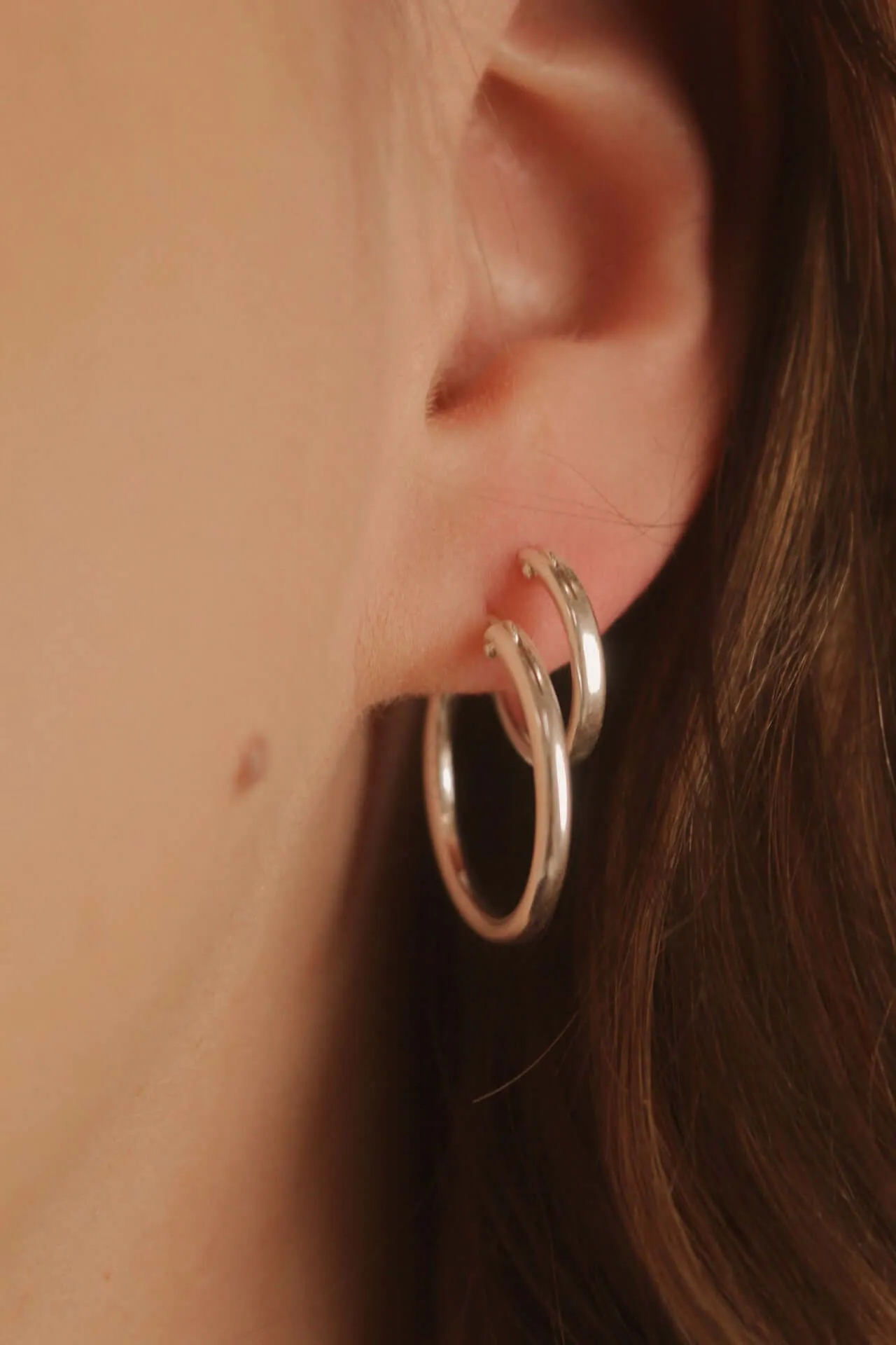 Sterling Silver Hinged Hoop Earrings