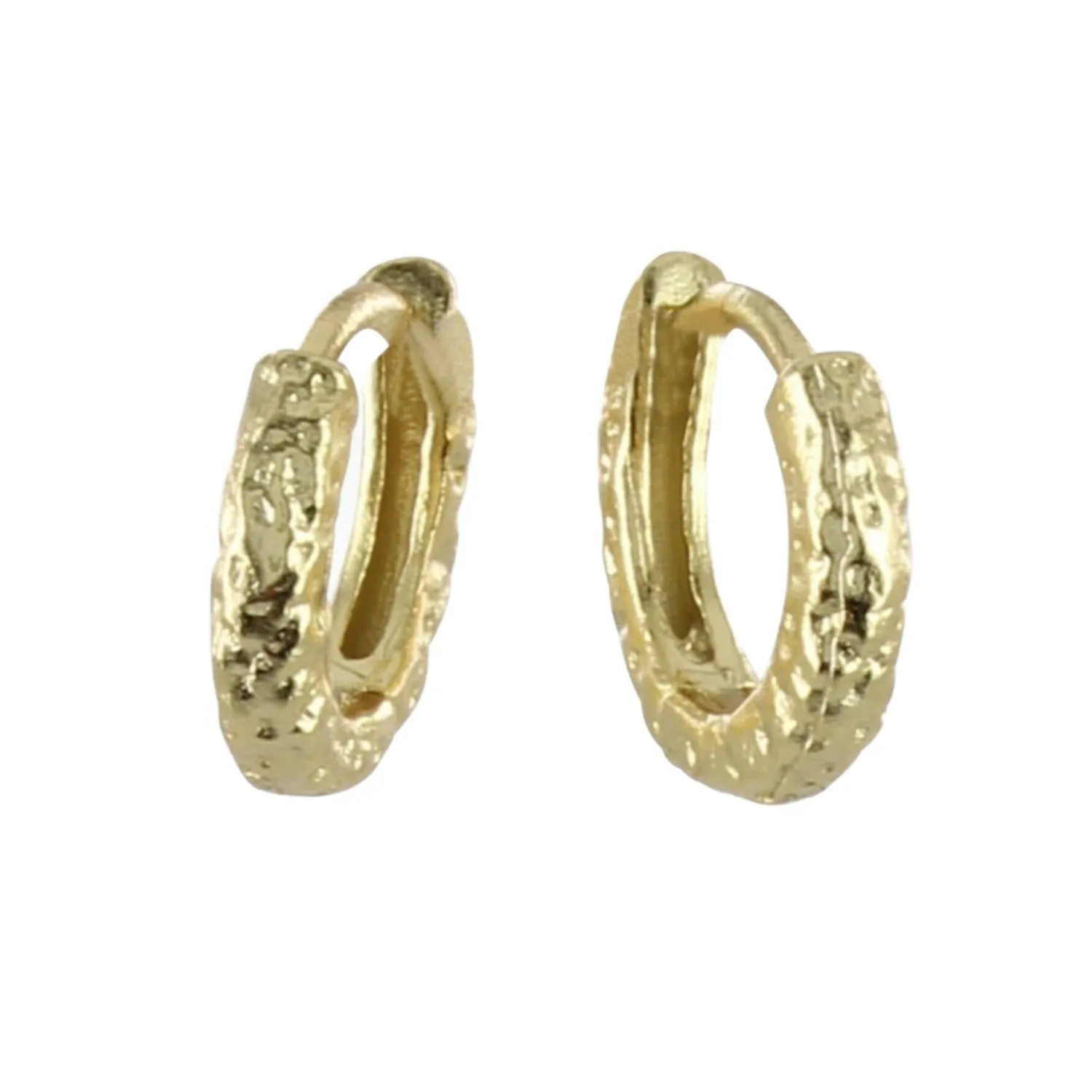 Sterling Silver Small Textured Hoop Earring