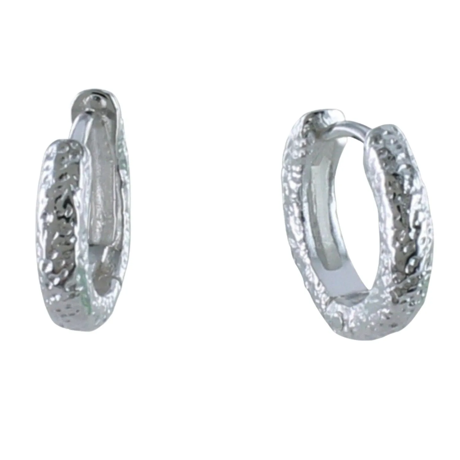 Sterling Silver Small Textured Hoop Earring