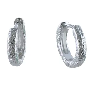 Sterling Silver Small Textured Hoop Earring