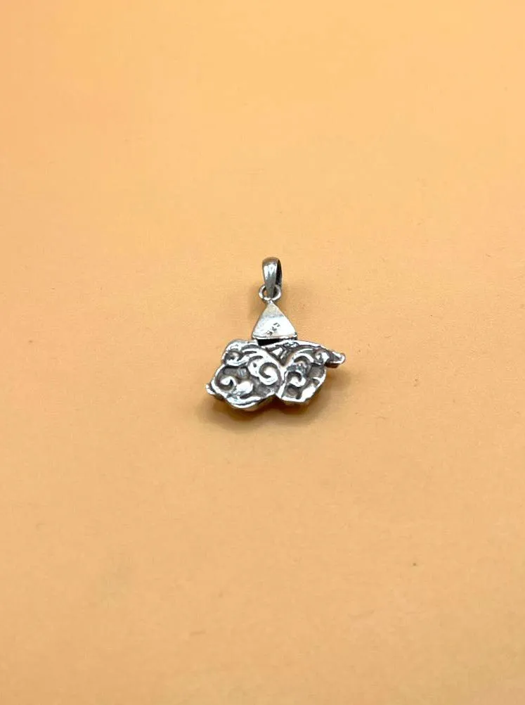 Sterling Silver Tibetan Coral Rabbit Light Weight Pendent