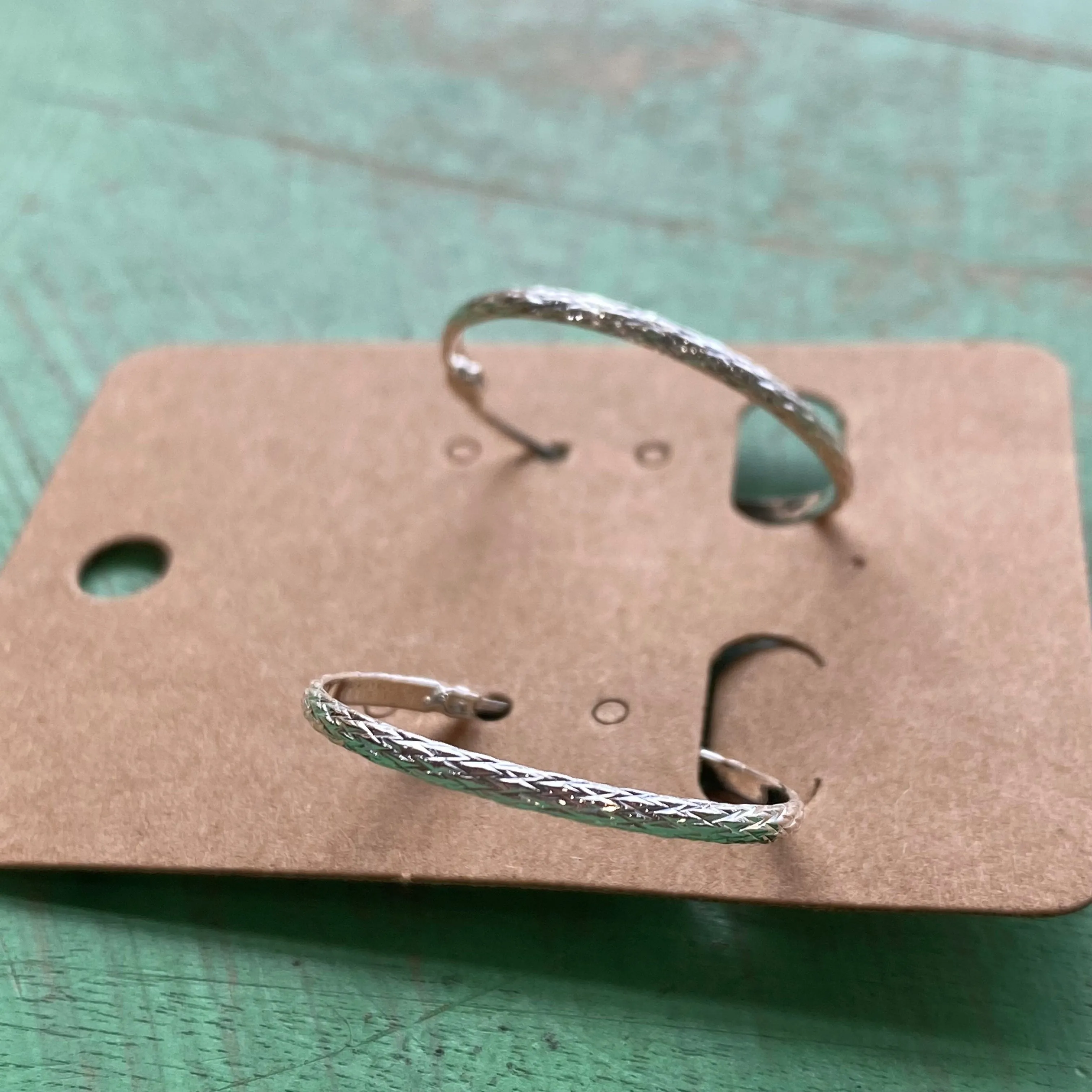 Sterling Silver Wheat Textured Hoop Earrings