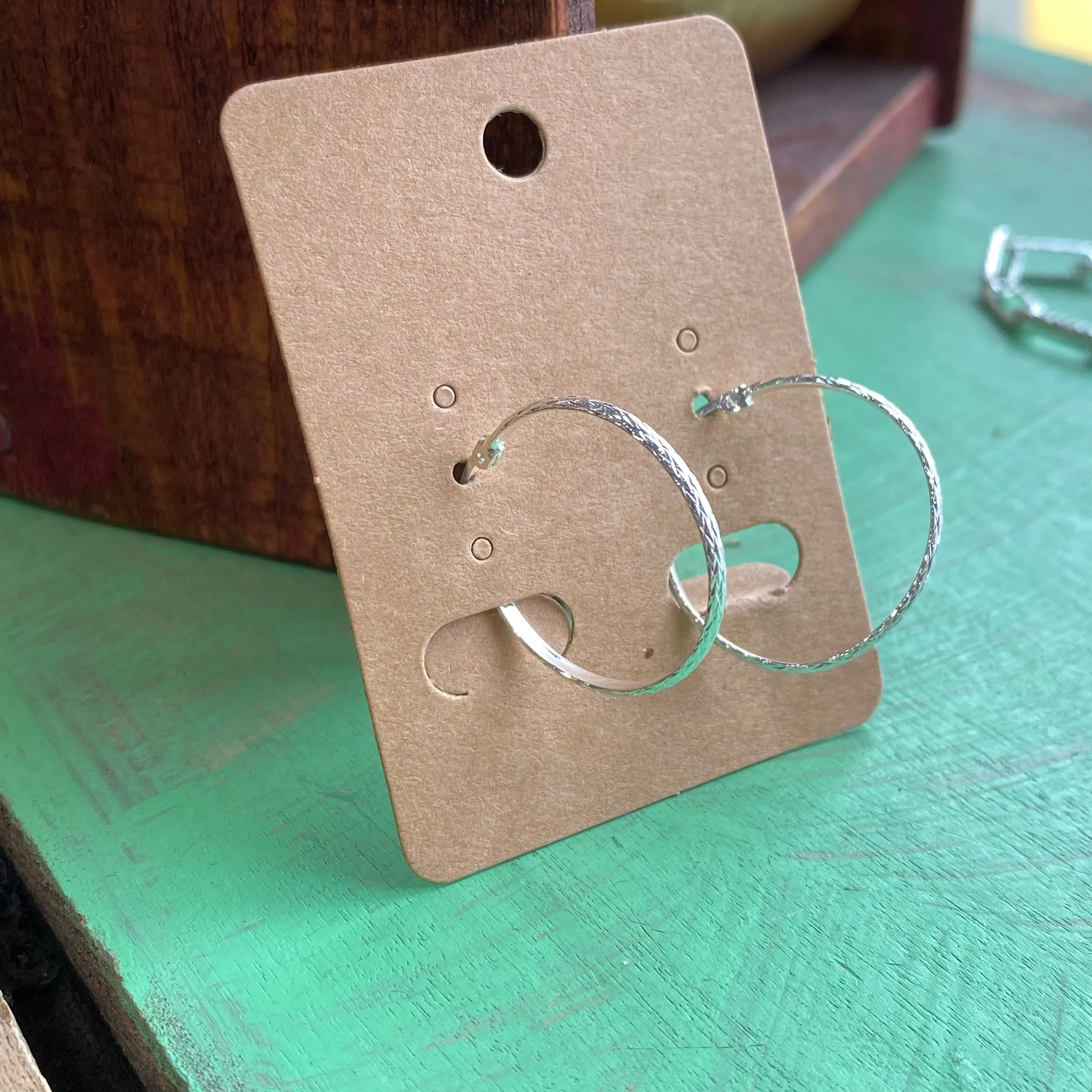 Sterling Silver Wheat Textured Hoop Earrings