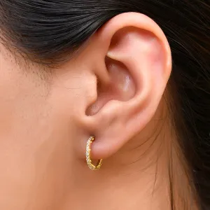 Studded 92.5 Sterling Silver Hoops Small