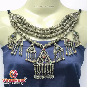 Stylish Beaded Seven Dangling Pendants Choker