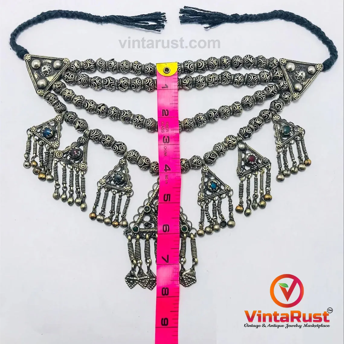 Stylish Beaded Seven Dangling Pendants Choker