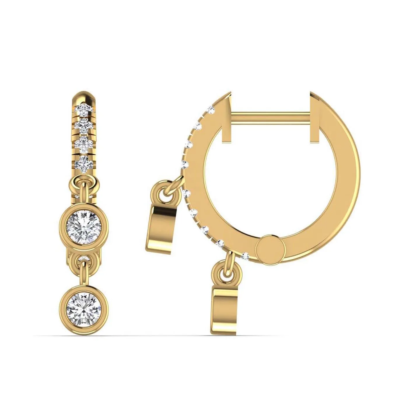 Stylish Diamond Gold Hoop Earring