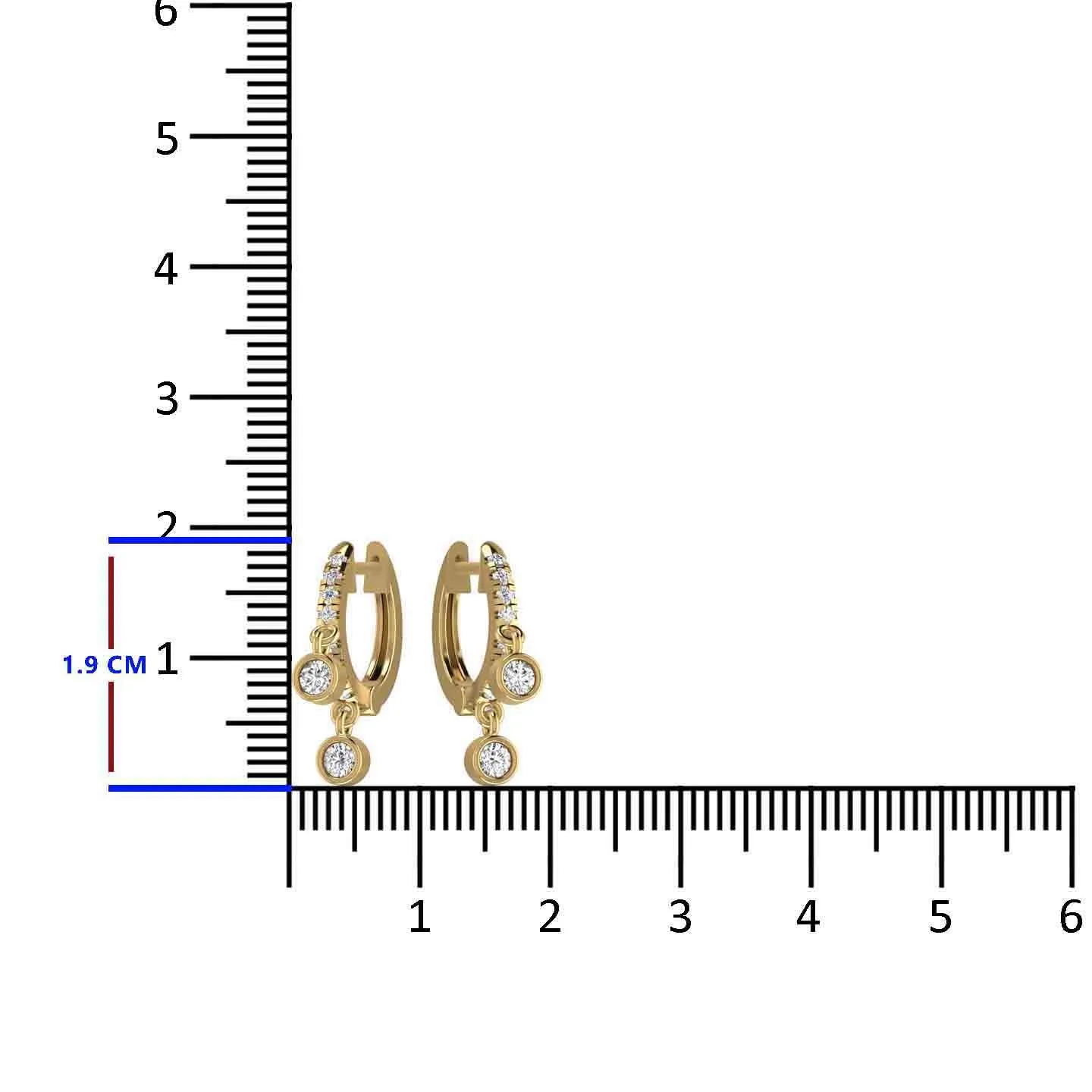 Stylish Diamond Gold Hoop Earring