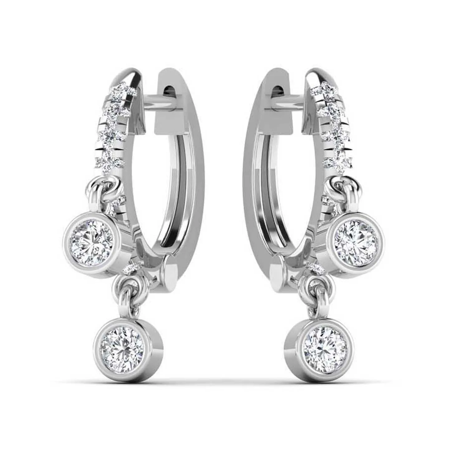 Stylish Diamond Gold Hoop Earring