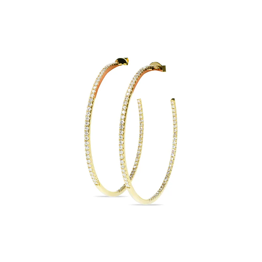 Stylish Diamond Hoops