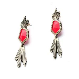 Summer Classic Fashion Tide Handmade Alloy Feather Earrings Pendant