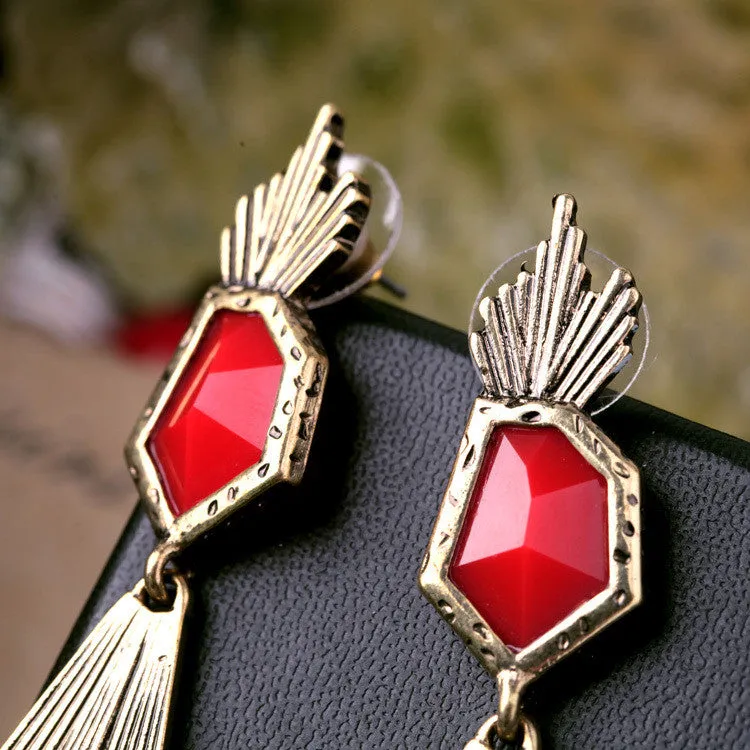 Summer Classic Fashion Tide Handmade Alloy Feather Earrings Pendant