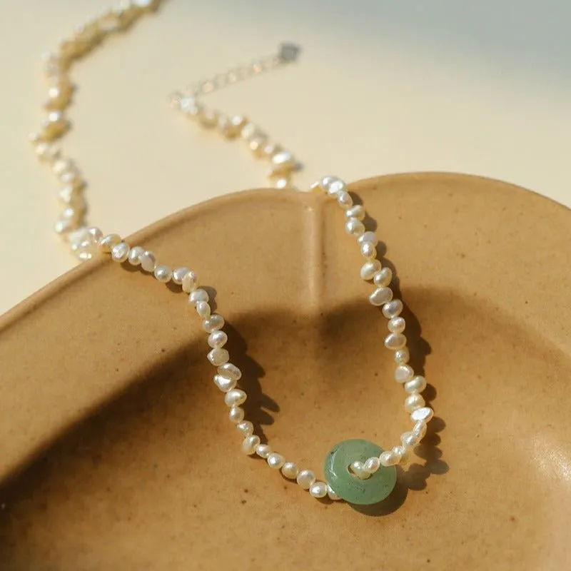 Summer Stream Aventurine Pearl Necklace