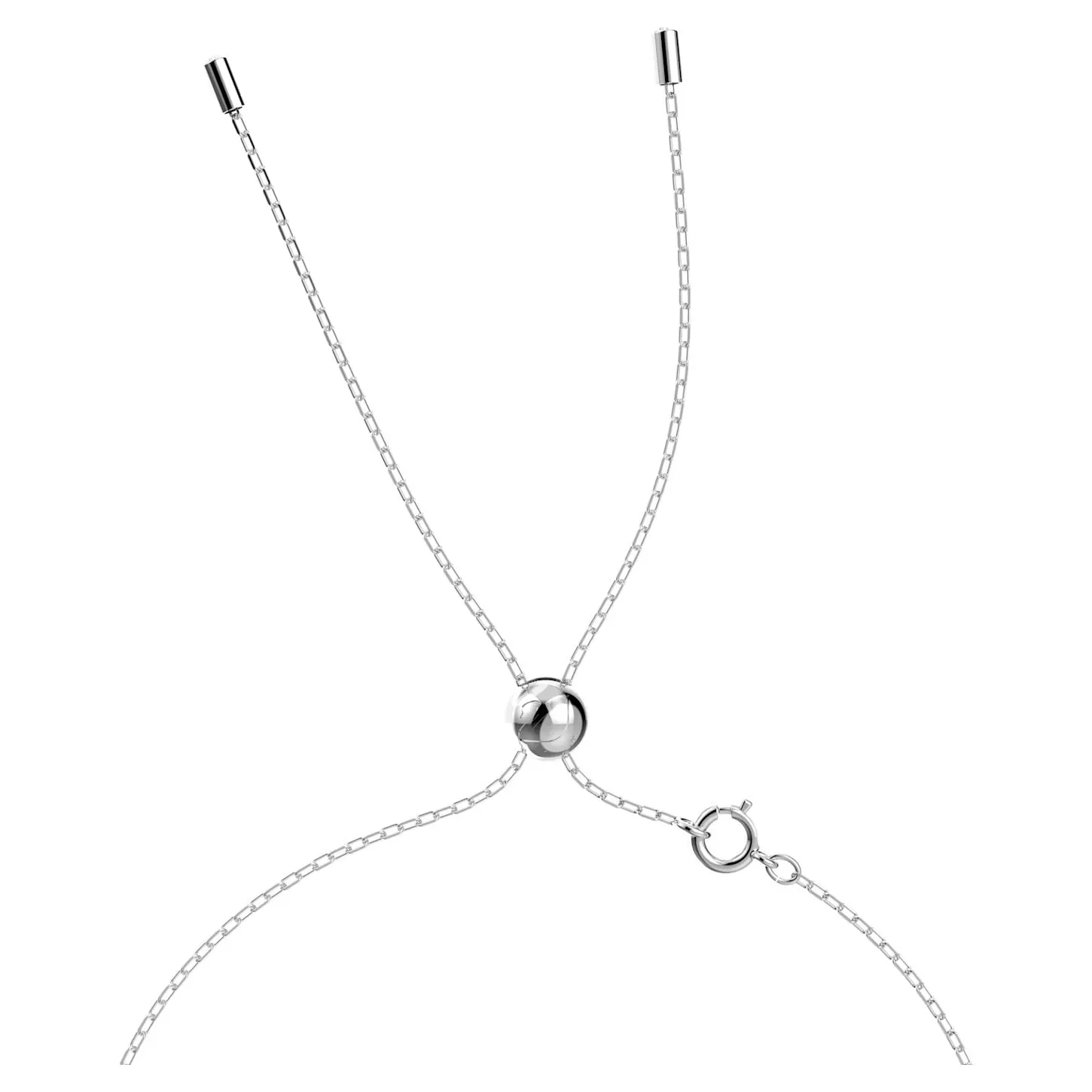 Swarovski Chroma necklace Octagon cut, Blue, Rhodium plated -5600625