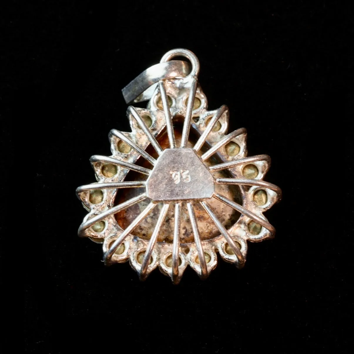 Teardrop Turquoise Cubic Zirconia Sterling Silver Pendant