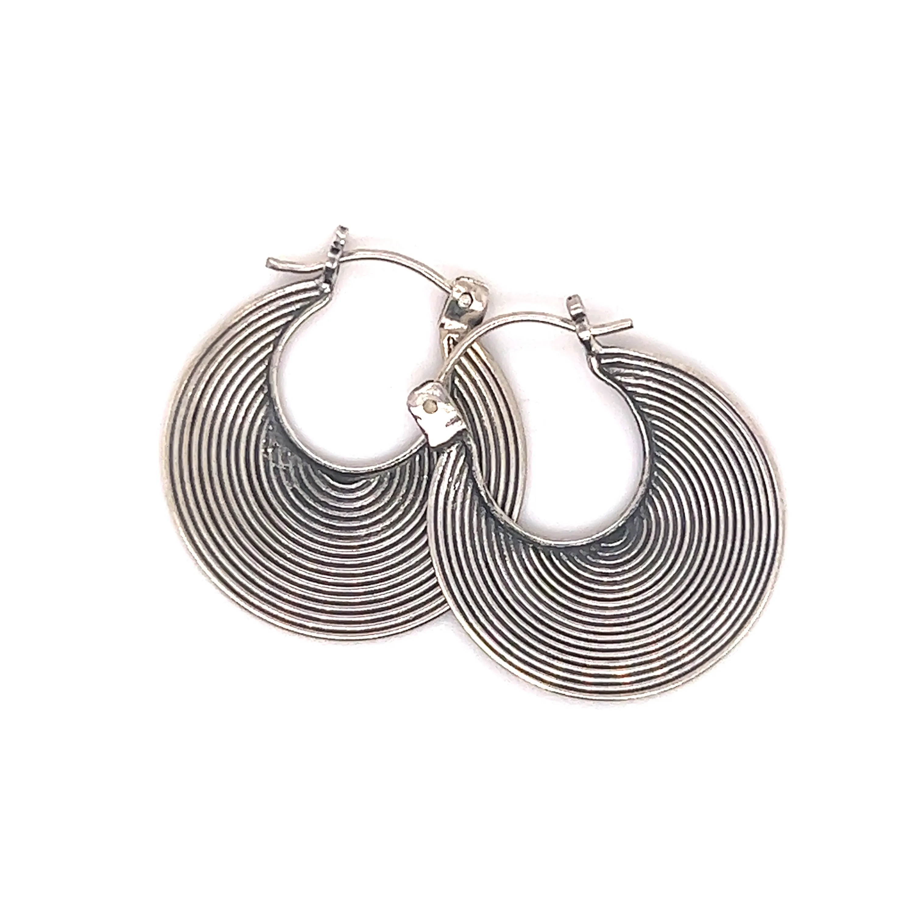 Textured Flat Bali Hoops