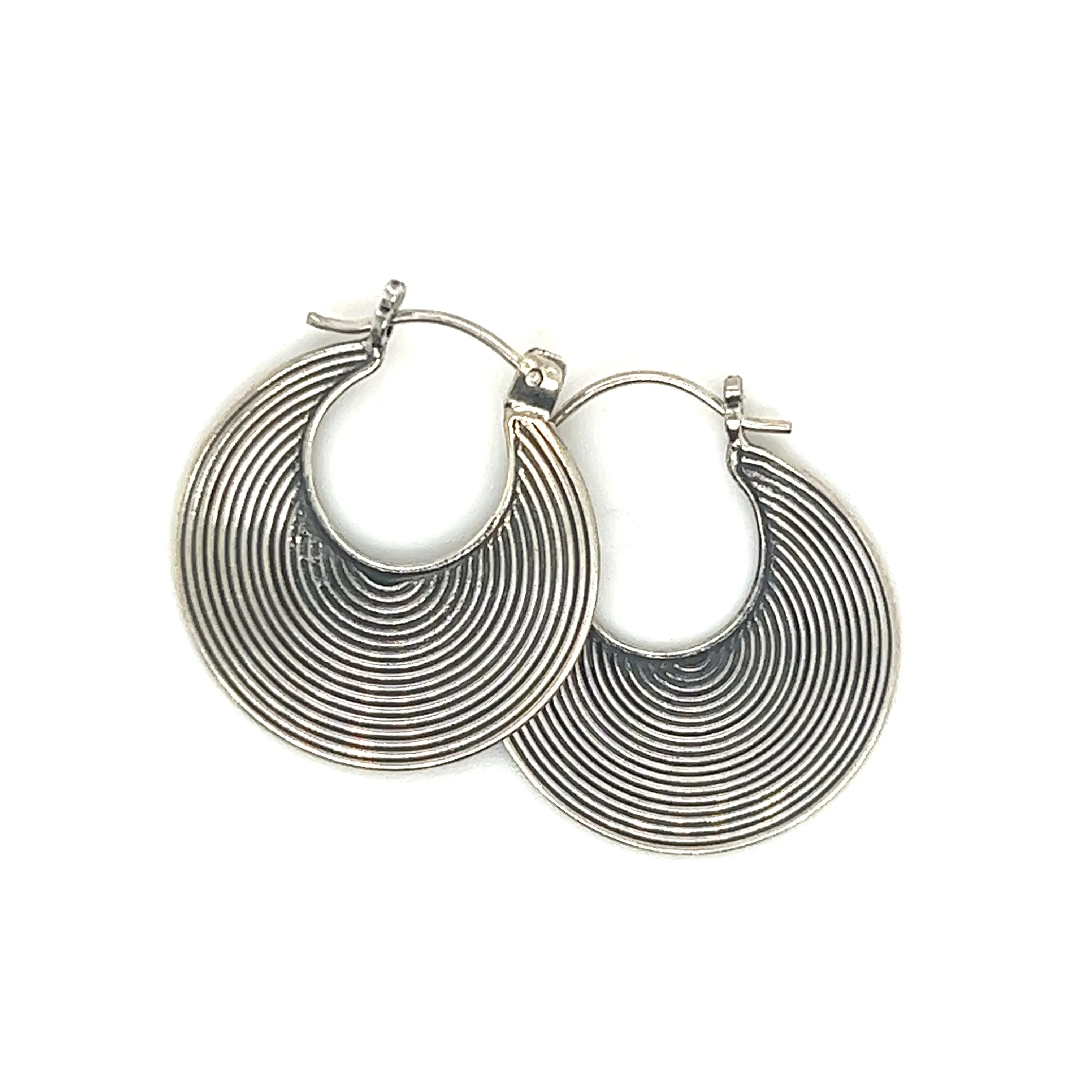 Textured Flat Bali Hoops