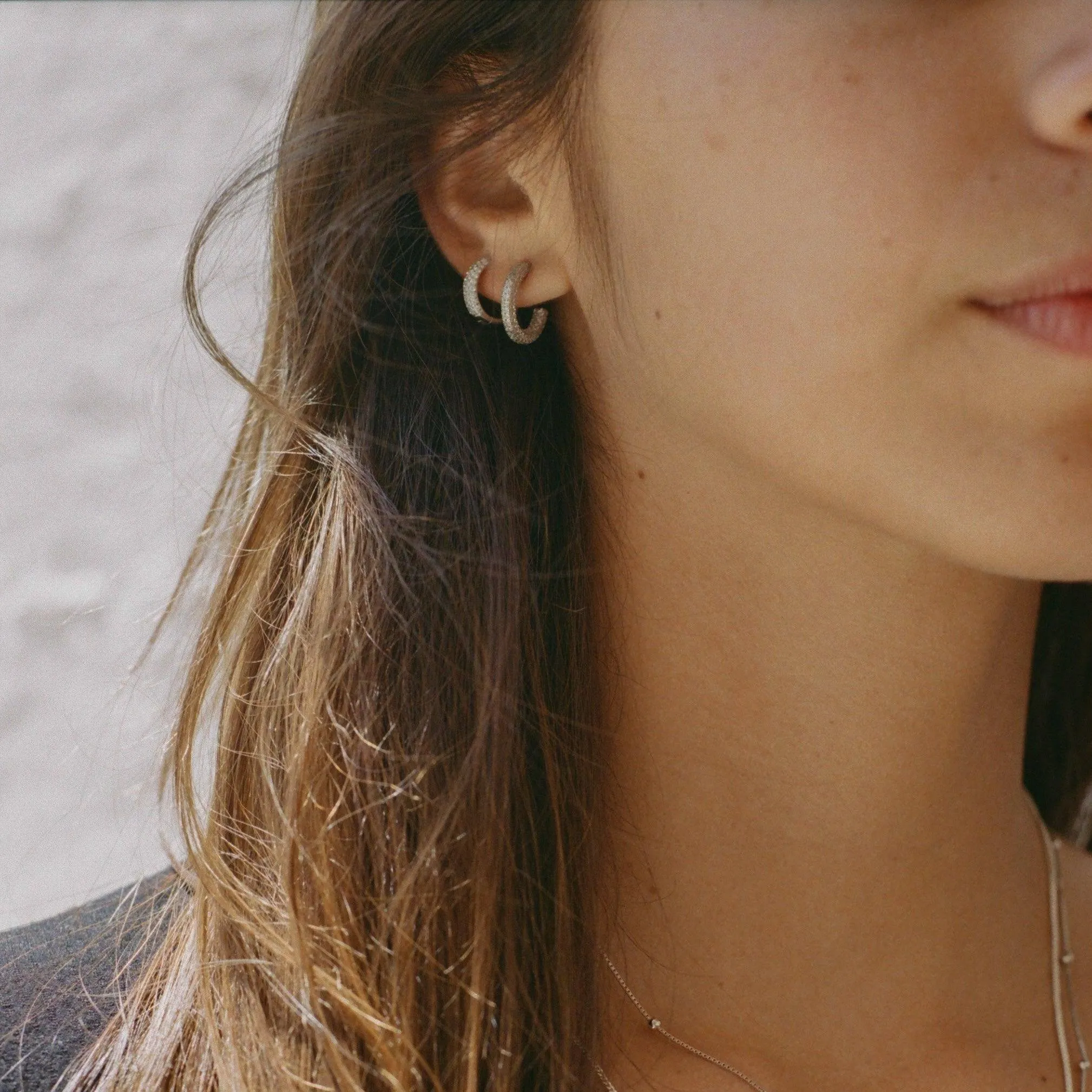 THE AURORA HUGGIE HOOP - sterling silver