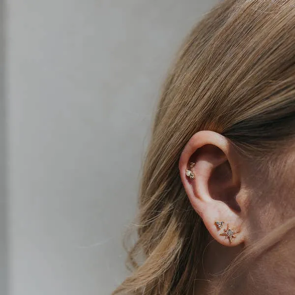 The Katie Trinity Stud Earrings by Mod   Jo