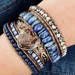 The Long-Strand Bracelet : Denim Heart