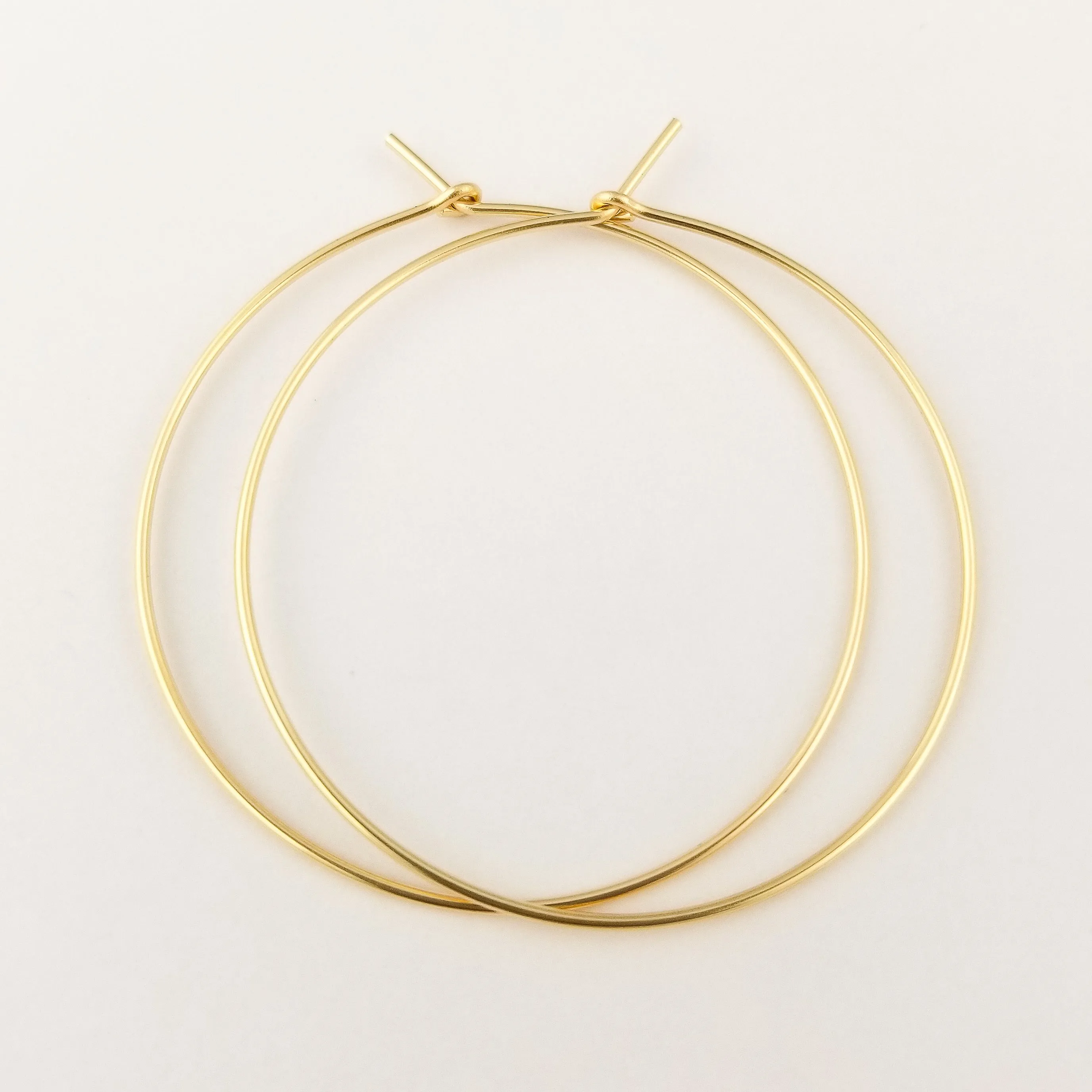 Thin Classic Solid Gold Hoop Earrings