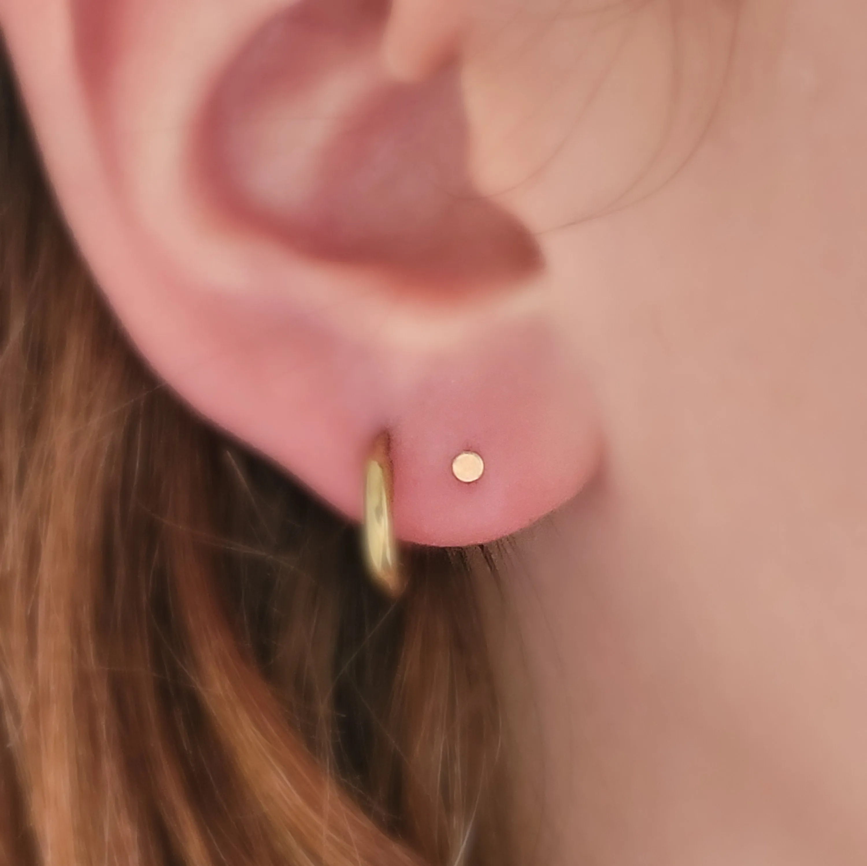Tiny 14K Gold Dot Studs