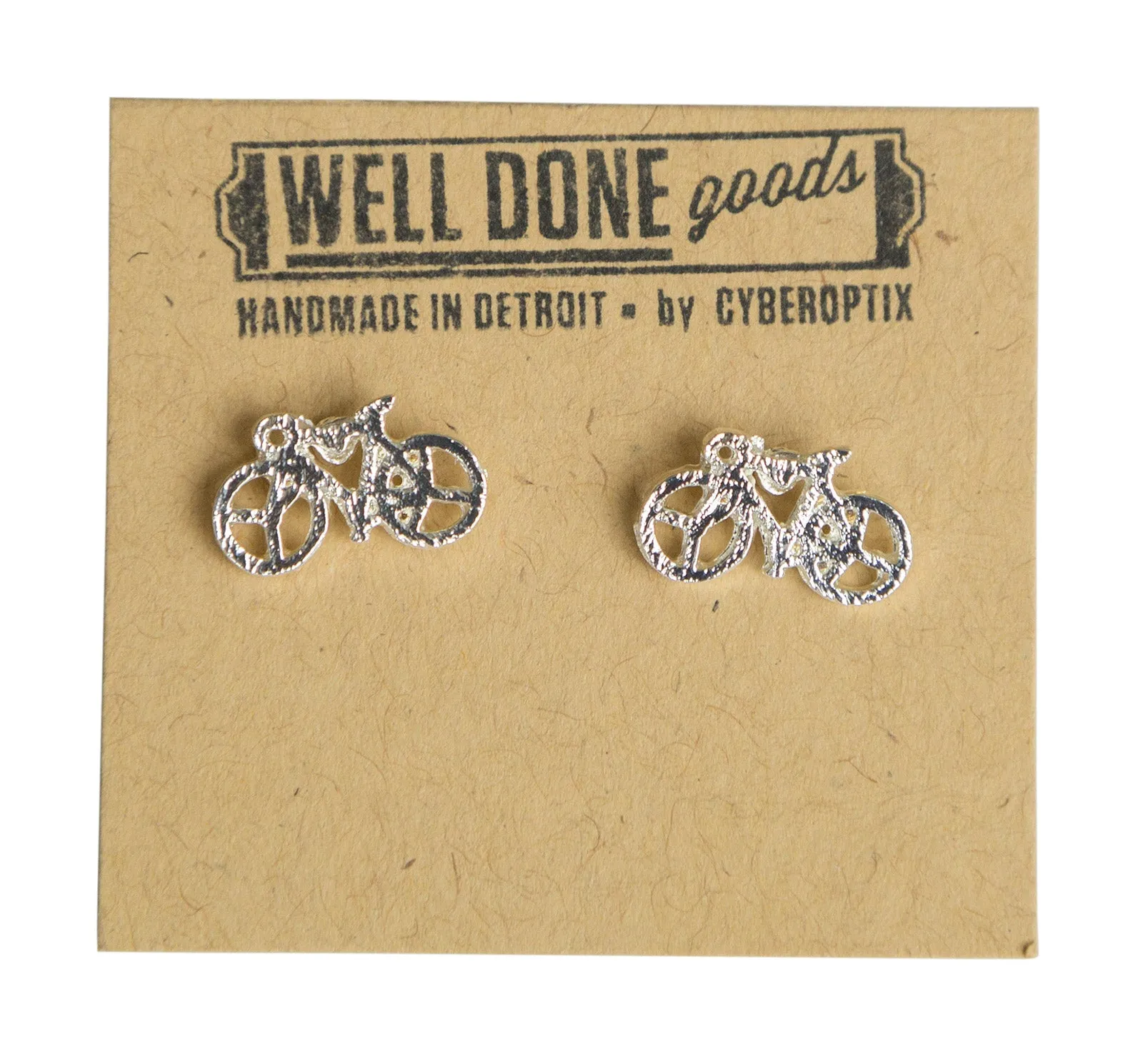 Tiny Bicycle Stud Earrings
