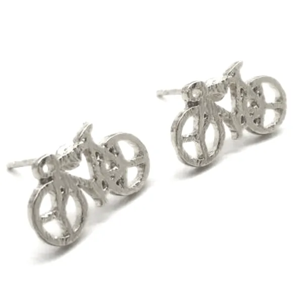 Tiny Bicycle Stud Earrings